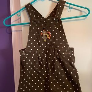 Girls Thanksgiving overall dress 24m